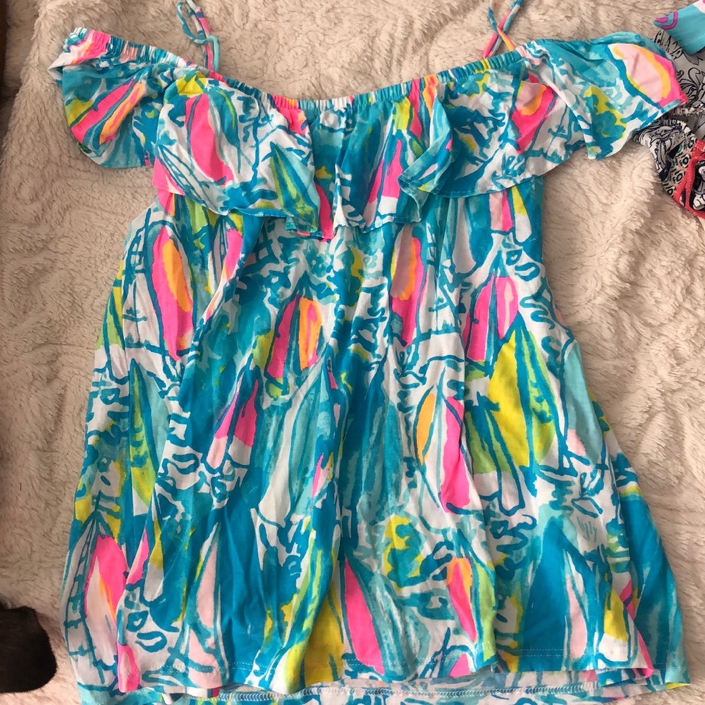 Lilly Pulitzer You Gotta Regatta off shoulder top